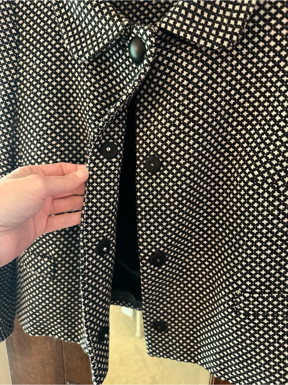 Banana Republic Black & White Cropped Jacket Size 4 Work Office Event Evening - Picture 3 of 11